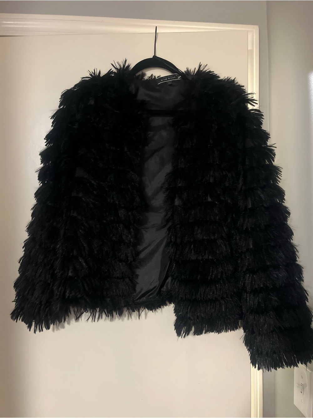 Black Faux Fur Layered Jacket - Women Jackets & Coats